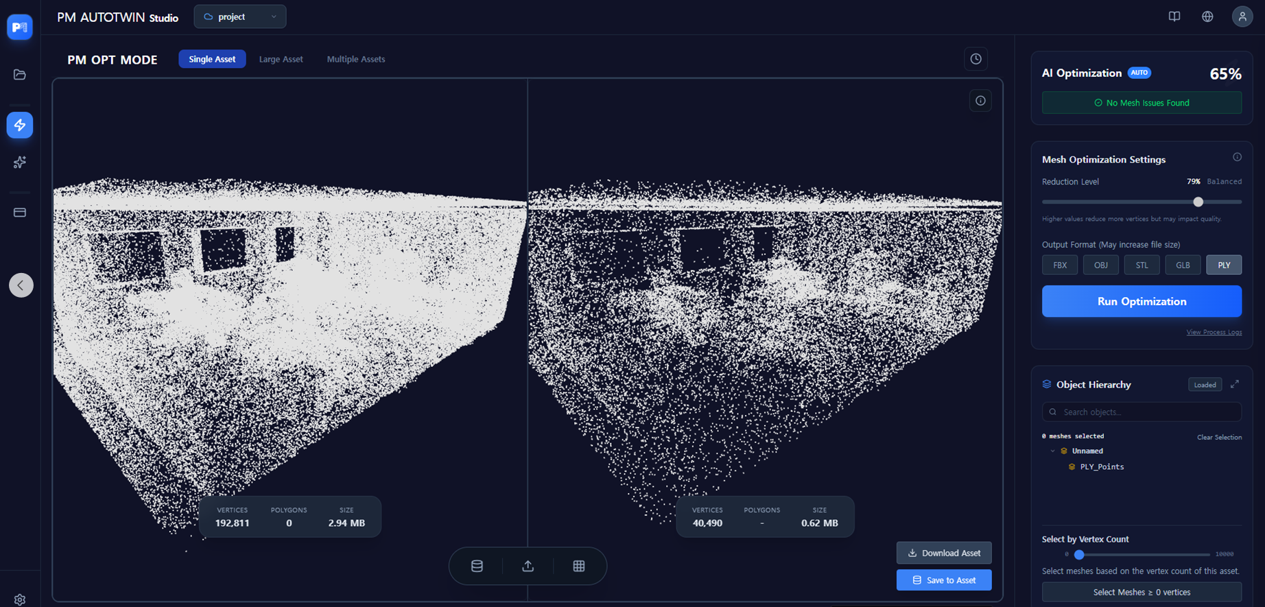 PLY 스캔 데이터 최적화